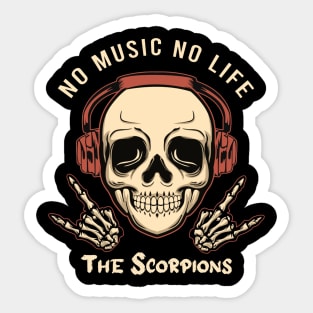 No music no life Skull Sticker